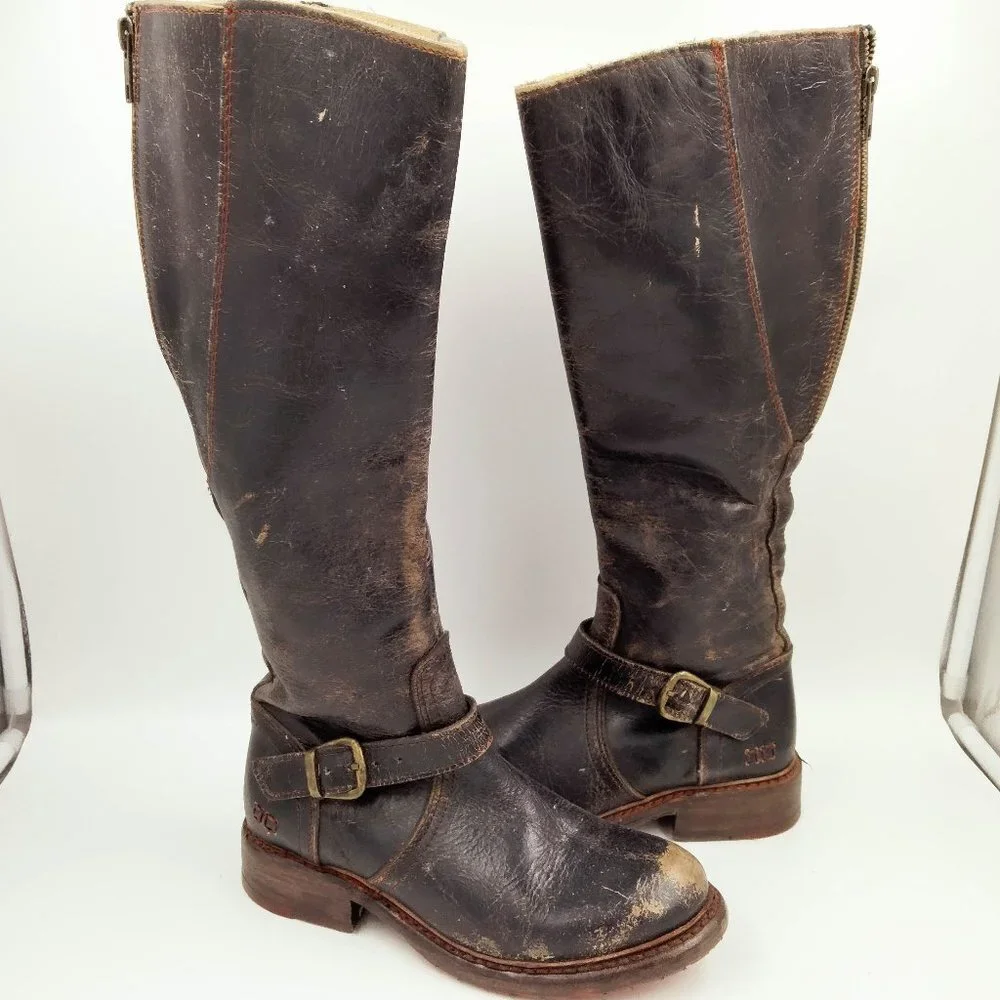 Bed Stu Glaye Tall Boots Distressed Brown 6